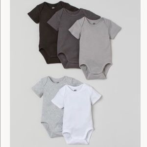 organic cotton h&m bodysuit onesies 5 pack